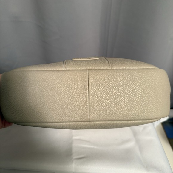 Pom Pom London City Plus Leather Crossbody Bag Purse Charm Stone Light Tan NWOT - Picture 4 of 16